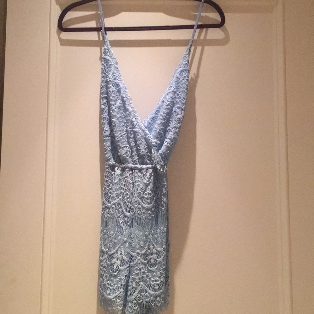 Light blue lace romper